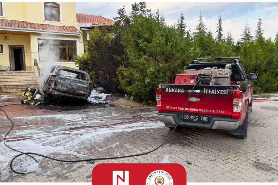 Ankara Gölbaşı elektrikli araç yangını